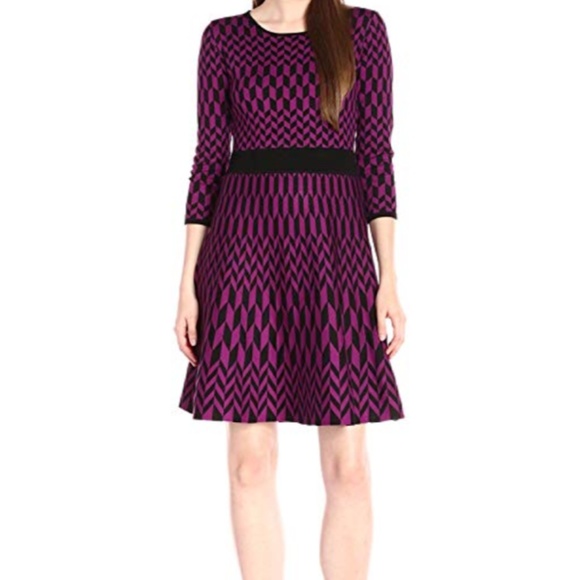 NWOT Taylor Geometric Print Sweater Dress 1X - Picture 1 of 8